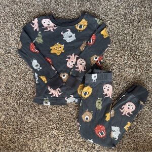 Old Navy Kids Monster Pajama Set - Dark Gray and Multicolor 4T
